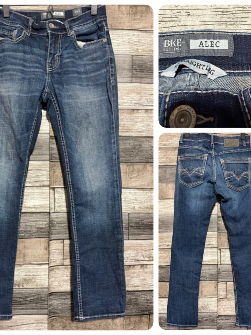 BKE Alec Straight Leg Jeans Men’s 29S Blue Denim Stretch (Inseam 28)